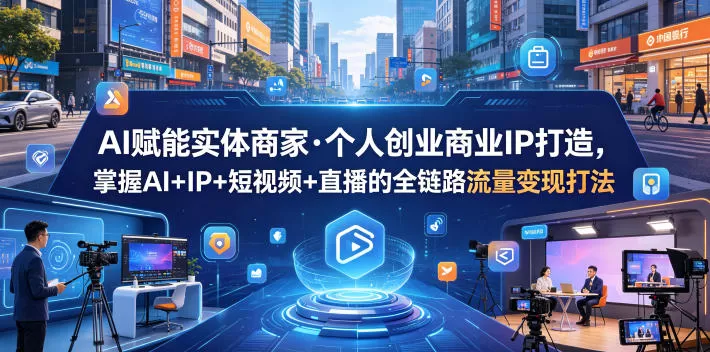 AI赋能实体商家·个人创业商业IP打造,掌握AI+IP+短视频+直播的全链路流量变现打法-鹊桥梦网创