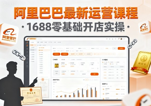 阿里巴巴最新运营课程，1688零基础开店实操-鹊桥梦网创