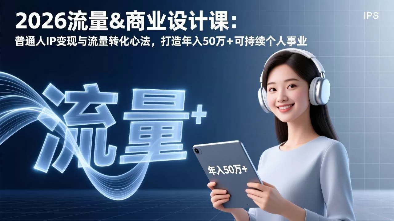 （17246期）2026流量&商业设计课：普通人IP变现与流量转化心法，打造年入50万+可持续个人事业-鹊桥梦网创