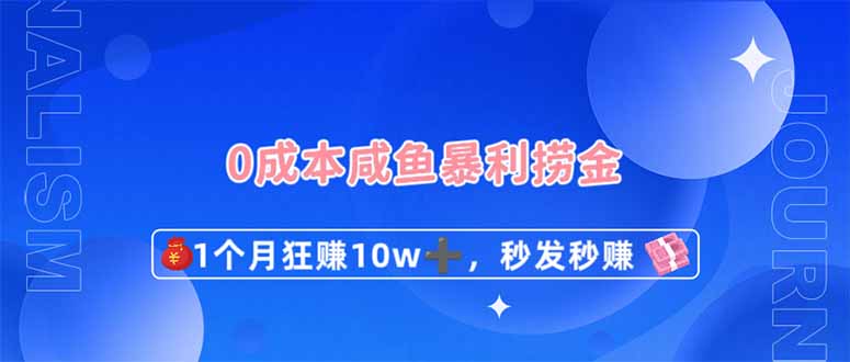 （14257期）0成本闲鱼暴利捞金，1个月狂赚10W+，秒发秒赚新玩法-鹊桥梦网创