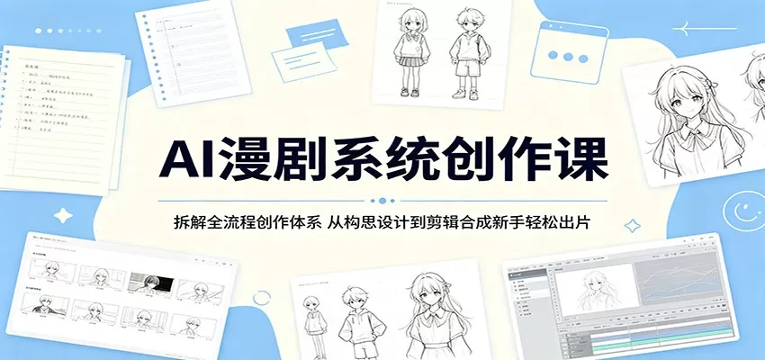 AI漫剧系统创作课：拆解全流程创作体系，从构思设计到剪辑合成新手轻松出片-鹊桥梦网创