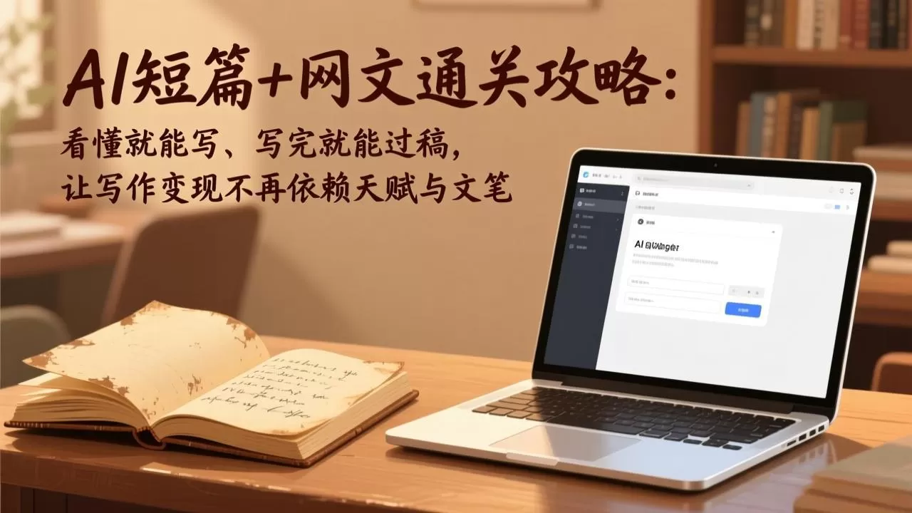 AI短篇+网文通关攻略：看懂就能写、写完就能过稿，让写作变现不再依赖天赋与文笔-鹊桥梦网创