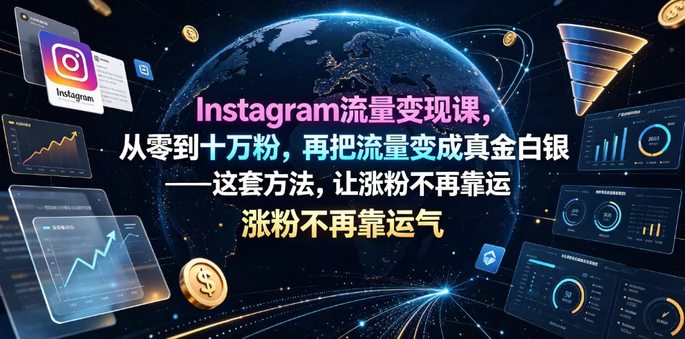Instagram流量变现课,从零到十万粉,再把流量变成真金白银——这套方法,让涨粉不再靠运气【原创双语字幕】-鹊桥梦网创