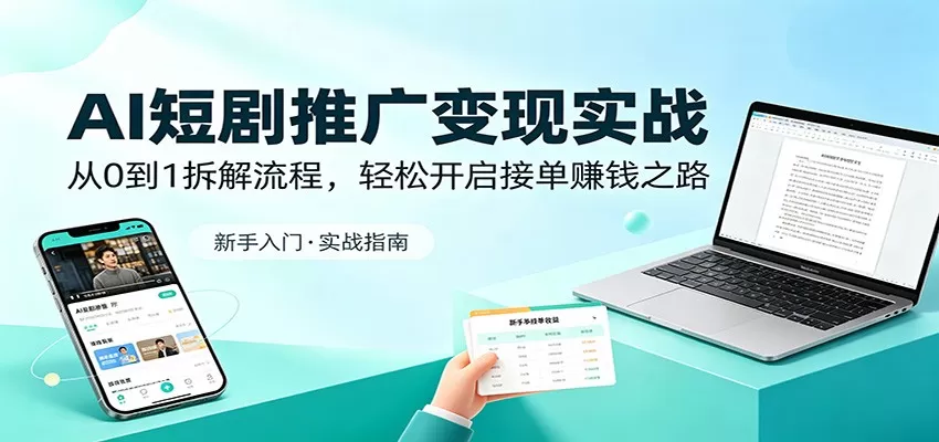 AI短剧推广变现实战:从0到1拆解流程,轻松开启接单赚钱之路-鹊桥梦网创