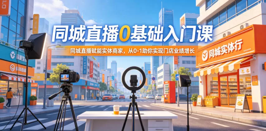 同城直播0基础入门课,同城直播赋能实体商家,从0-1助你实现门店业绩增长-鹊桥梦网创