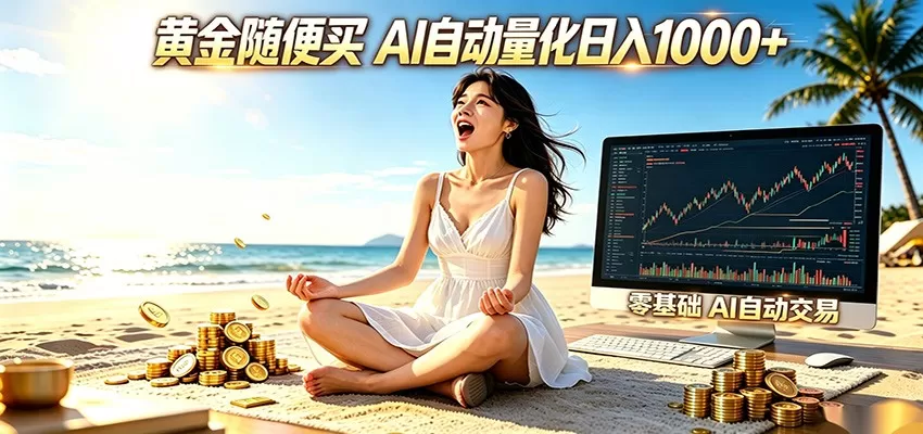 黄金随便买？AI自动外汇量化交易 在家当皇帝 日入1000+-鹊桥梦网创