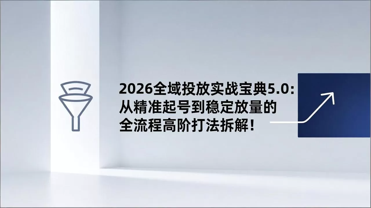 2026全域投放实战宝典5.0：从精准起号到稳定放量的全流程高阶打法拆解！-鹊桥梦网创