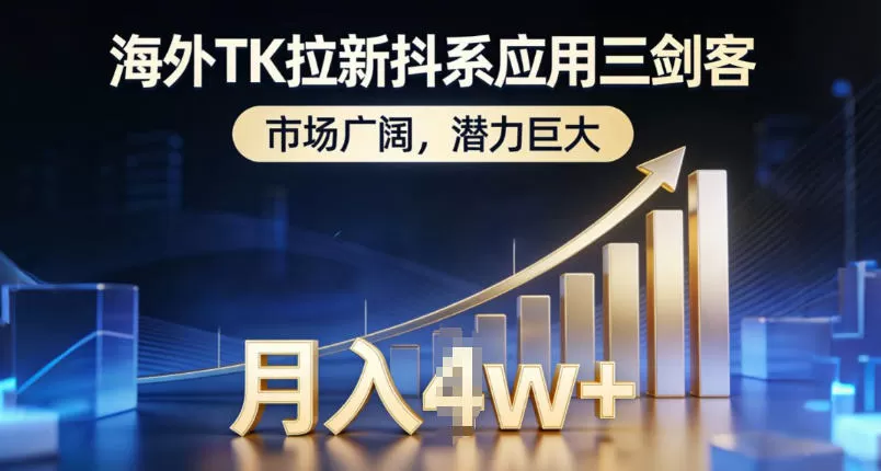 海外TK拉新抖系应用三剑客，市场广阔，潜力巨大，月入1w+-鹊桥梦网创