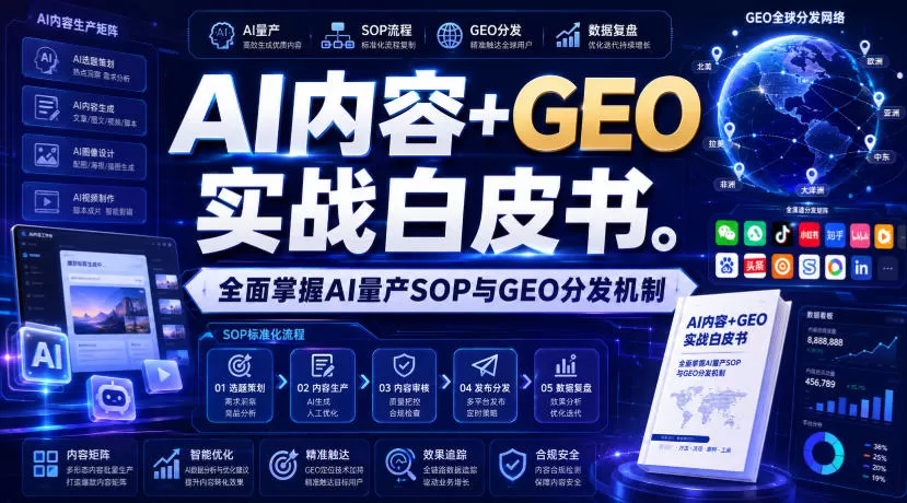 AI内容+GEO实战白皮书，全面掌握AI量产SOP与GEO分发机制【文档】-鹊桥梦网创
