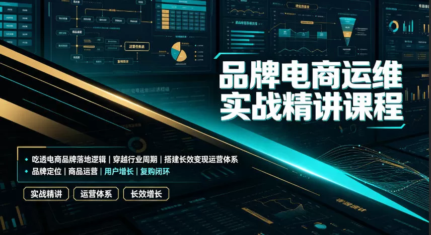 品牌电商运维实战精讲课程|吃透电商品牌落地逻辑、穿越行业周期、搭建长效变现运营体系-鹊桥梦网创