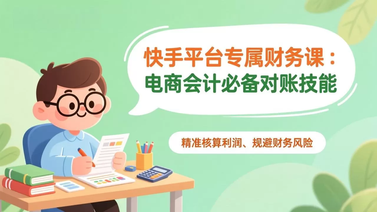 快手平台专属财务课：电商会计必备对账技能，精准核算利润、规避财务风险-鹊桥梦网创