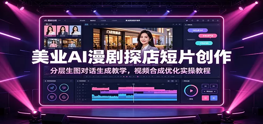 美业AI漫剧探店短片创作:分层生图对话生成教学,视频合成优化实操教程-鹊桥梦网创