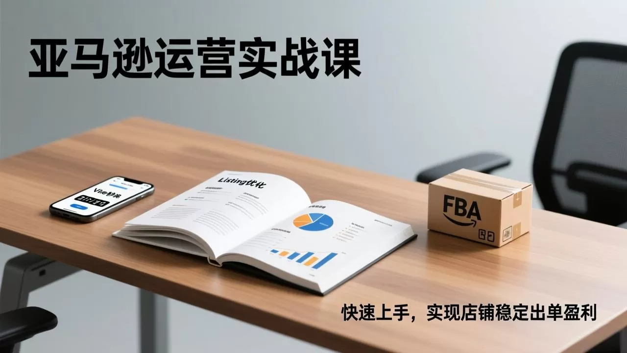 亚马逊运营实战课，Listing优化、Vine秒杀、FBA发货，快速上手，实现店铺稳定出单盈利-鹊桥梦网创