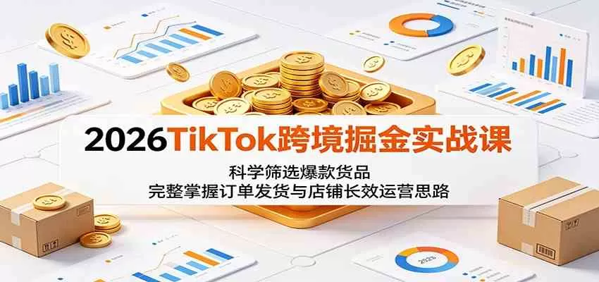 2026TikTok跨境掘金实战课:科学筛选爆款货品,完整掌握订单发货与店铺长效运营思路-鹊桥梦网创