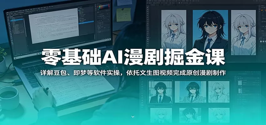 零基础AI漫剧掘金课：详解豆包、即梦等软件实操，依托文生图视频完成原创漫剧制作-鹊桥梦网创