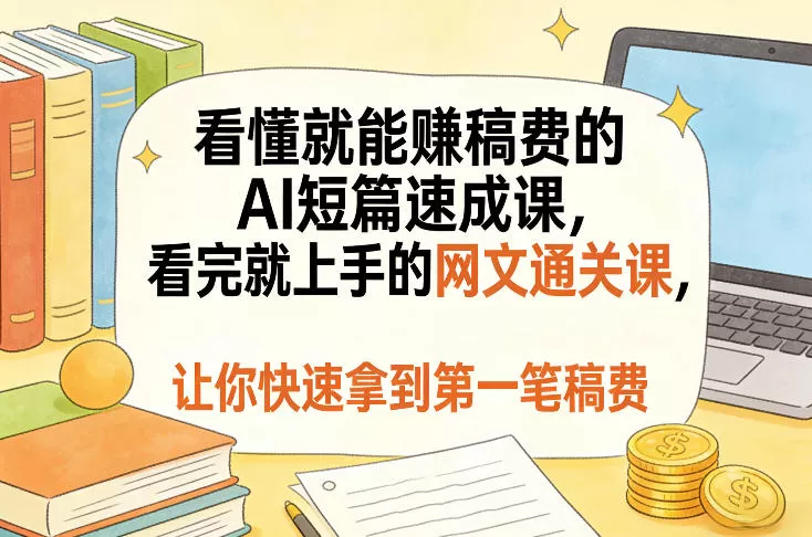 看懂就能賺稿费的AI短篇速成课，看完就上手的网文通关课，让你快速拿到第一笔稿费-鹊桥梦网创
