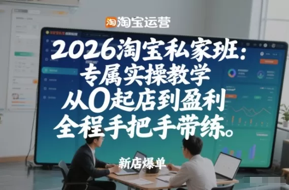 2026淘宝私家班：专属实操教学，从0起店到盈利，全程手把手带练-鹊桥梦网创