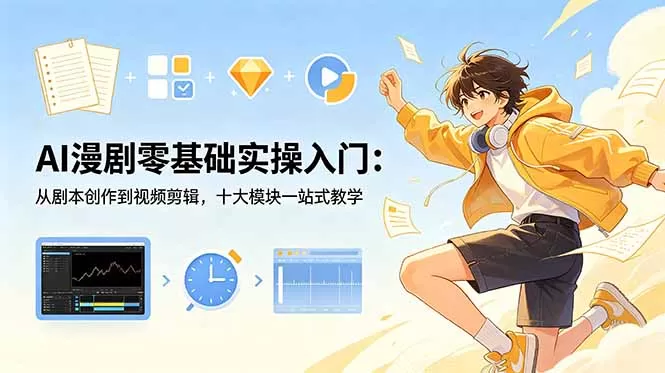 AI漫剧零基础实操入门：从剧本创作到视频剪辑，十大模块一站式教学-鹊桥梦网创