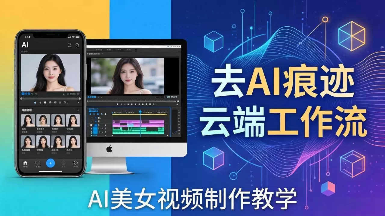 AI美女视频制作教学：去AI痕迹，云端工作流出图，手机电脑均可，不需要配置-鹊桥梦网创