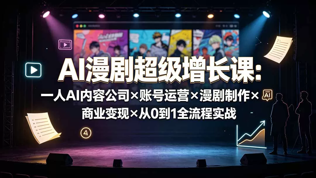 AI漫剧超级增长课：一人AI内容公司×账号运营×漫剧制作×商业变现×从0到1全流程实战-鹊桥梦网创