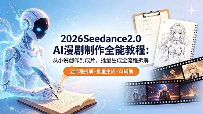 2026Seedance2.0 AI制作全能教程：从小说创作到成片，批量生成全流程拆解-鹊桥梦网创