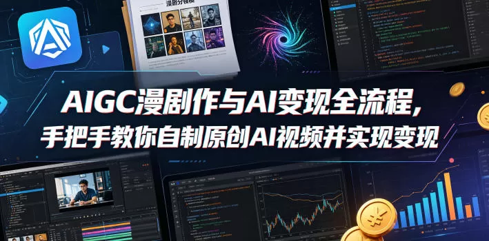 AIGC漫剧创作与AI变现全流程，手把手教你自制原创AI视频并实现变现（更新0516）-鹊桥梦网创