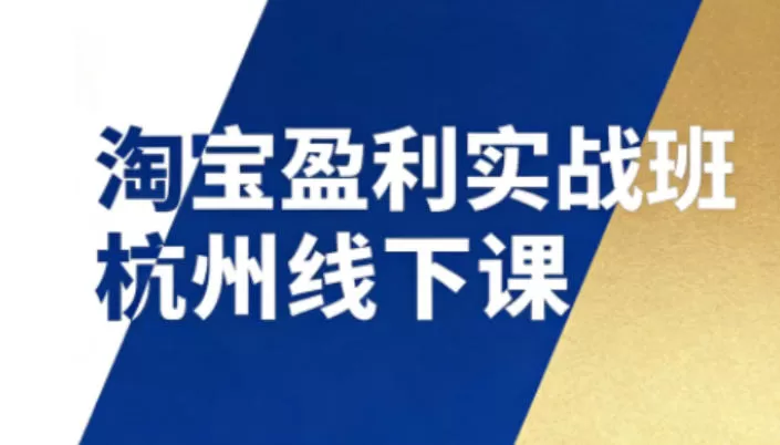 淘宝盈利实战班杭州线下课12月26-28日（音频+字幕），帮你掌握SOP流程+12门核心技术-鹊桥梦网创