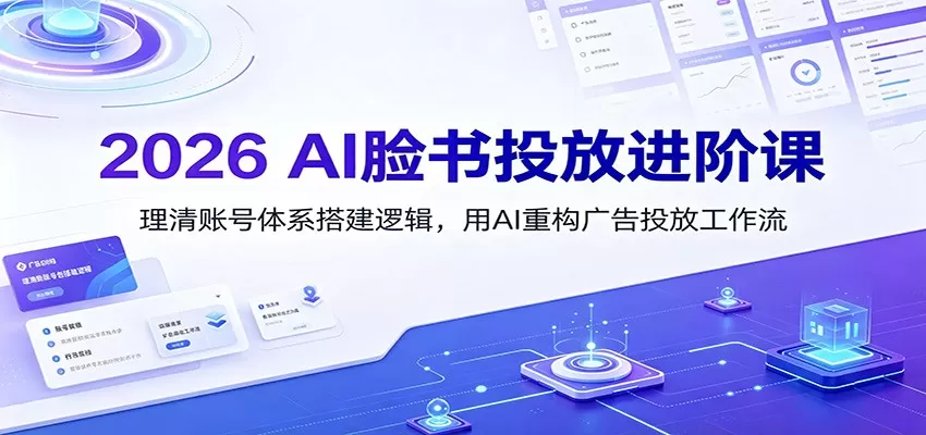 2026 AI脸书投放进阶课:理清账号体系搭建逻辑,用AI重构广告投放工作流(更新)-鹊桥梦网创