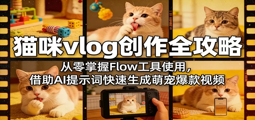 猫咪vlog创作全攻略:从零掌握Flow工具使用,借助AI提示词快速生成萌宠爆款视频 猫咪vlog创作全攻略:从零掌握Flow工具使用,借助AI提示词快速生成萌宠爆款视频