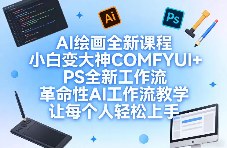 AI绘画全新课程,小白变大神COMFYUI+PS全新工作流,革命性AI工作流教学,让每个人轻松上手