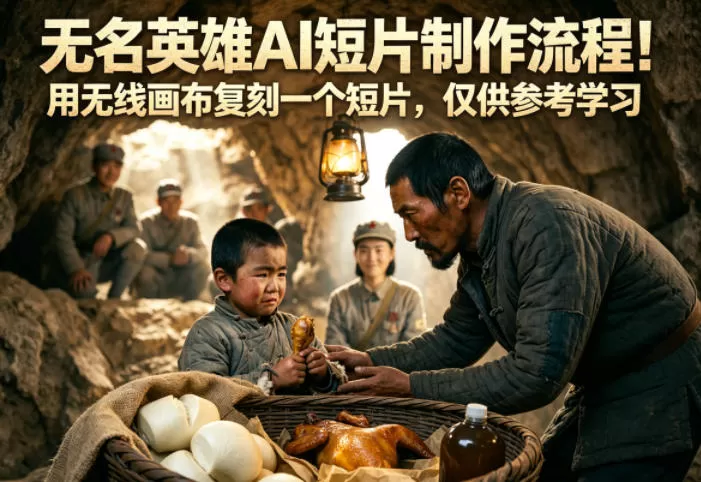 无名英雄AI短片制作流程！用无线画布复刻一个短片，仅供参考学习-鹊桥梦网创