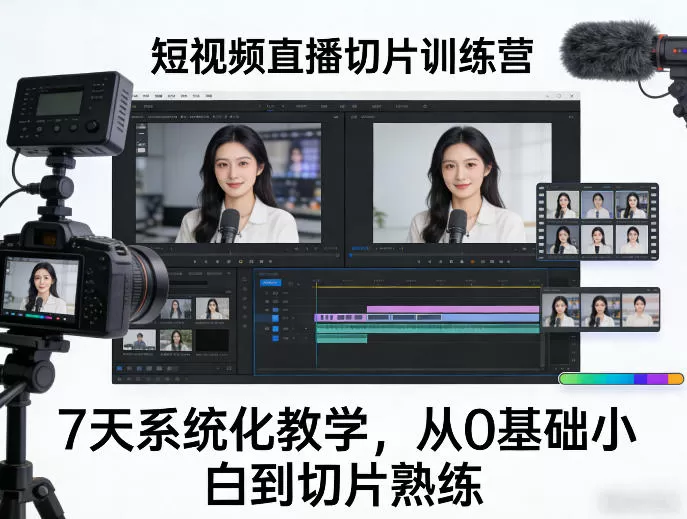 短视频直播切片训练营,7天系统化教学,从0基础小白到切片熟练 短视频直播切片训练营,7天系统化教学,从0基础小白到切片熟练