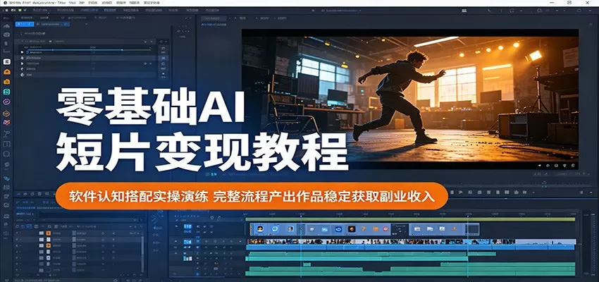 零基础AI短片变现教程：软件认知搭配实操演练，完整流程产出作品稳定获取副业收入-鹊桥梦网创