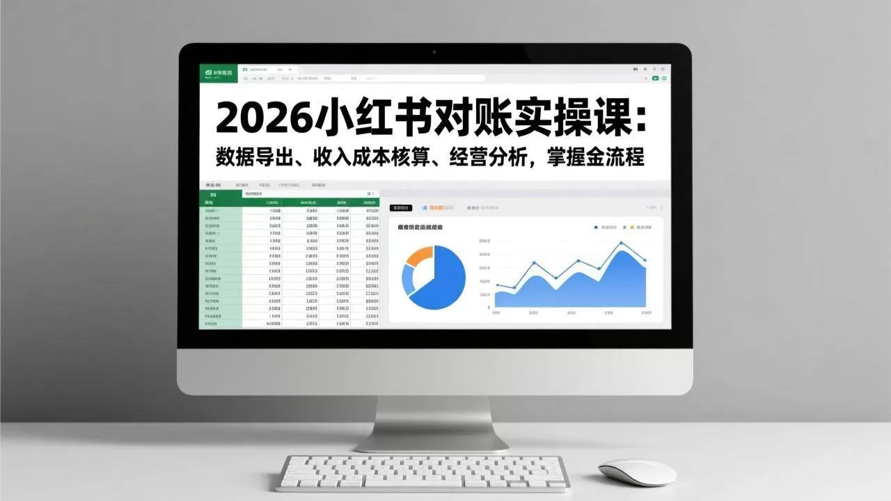 （17071期）2026小红书对账实操课：数据导出、收入成本核算、经营分析，掌握全流程-鹊桥梦网创