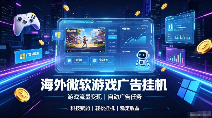 海外游戏广告自动挂G,轻资产海外副业风口,单设备稳定产出500+【揭秘】-鹊桥梦网创