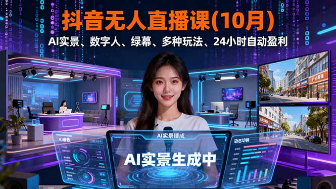 抖音无人直播课(10月)-鹊桥梦网创
