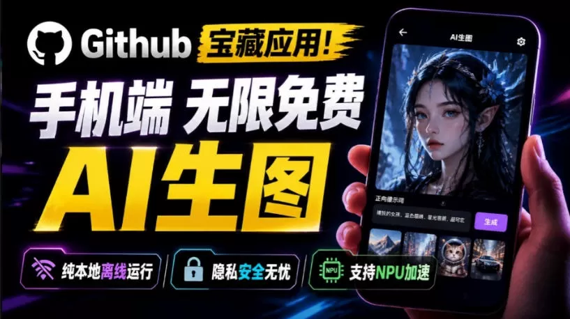 Github宝藏应用!手机端无限免费AI生图,纯本地离线运行,支持NPU加速斩获3.1k stars,local-dream Github宝藏应用!手机端无限免费AI生图,纯本地离线运行,支持NPU加速斩获3.1k stars,local-dream