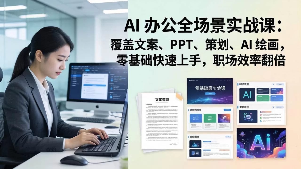(17732期) AI 办公全场景实战课:覆盖文案、PPT、策划、AI 绘画,零基础快速上手,职场效率翻倍 (17732期) AI 办公全场景实战课:覆盖文案、PPT、策划、AI 绘画,零基础快速上手,职场效率翻倍