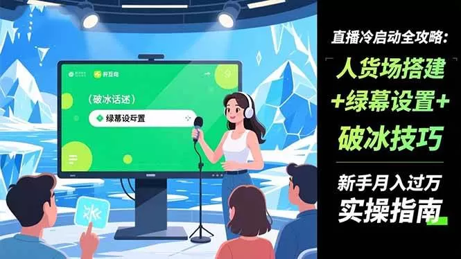 （16605期）直播冷启动全攻略:人货场搭建+绿幕设置+破冰技巧，新手月入过万实操指南