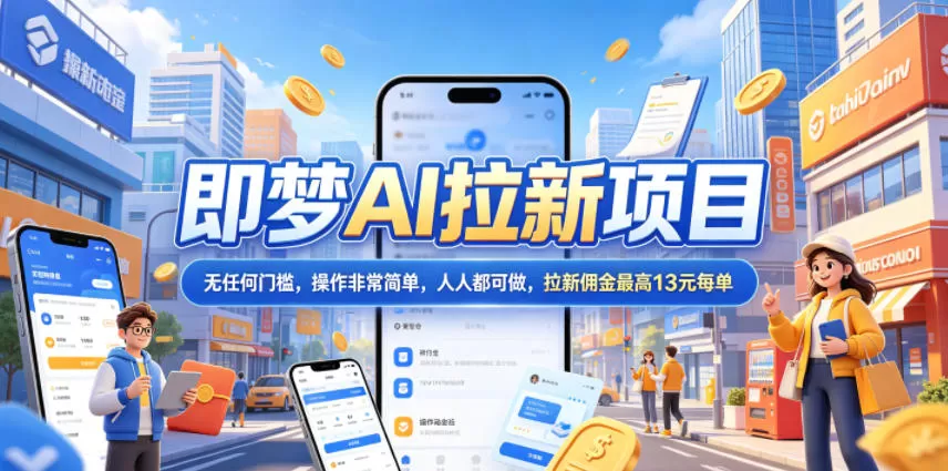 2026年即梦AI拉新项目最新玩法,无任何门槛,操作非常简单,人人都可做,拉新佣金最高13元每单-鹊桥梦网创