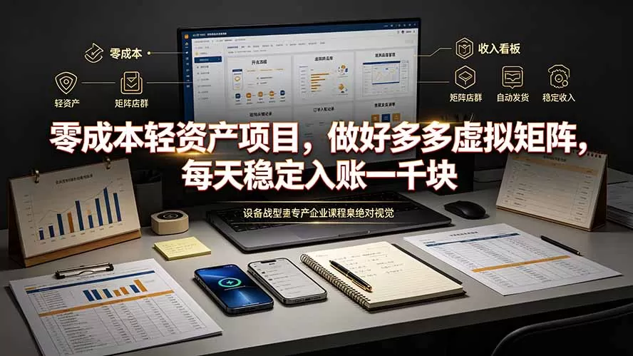 零成本轻资产项目,做好多多虚拟矩阵,每天稳定入账一千块-鹊桥梦网创
