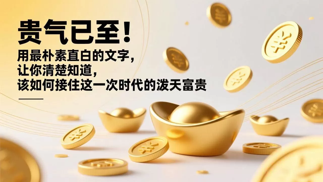 （17049期）付费文章：贵气已至！用最朴素直白的文字，让你清楚知道，该如何接住这一次时代的泼天富贵-鹊桥梦网创