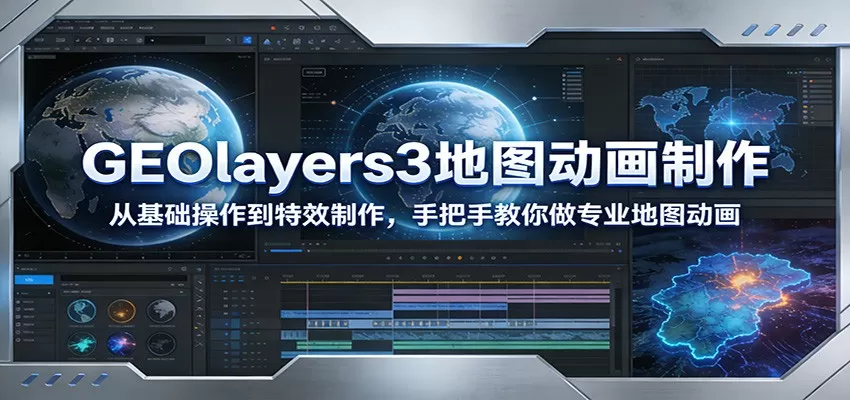 GEOlayers3地图动画制作：从基础操作到特效制作，手把手教你做专业地图动画-鹊桥梦网创