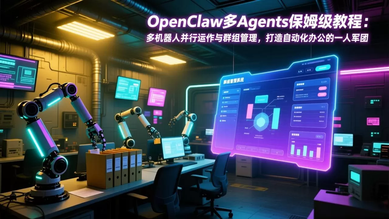 OpenClaw多Agents保姆级教程：多机器人并行运作与群组管理，打造自动化办公的一人军团-鹊桥梦网创