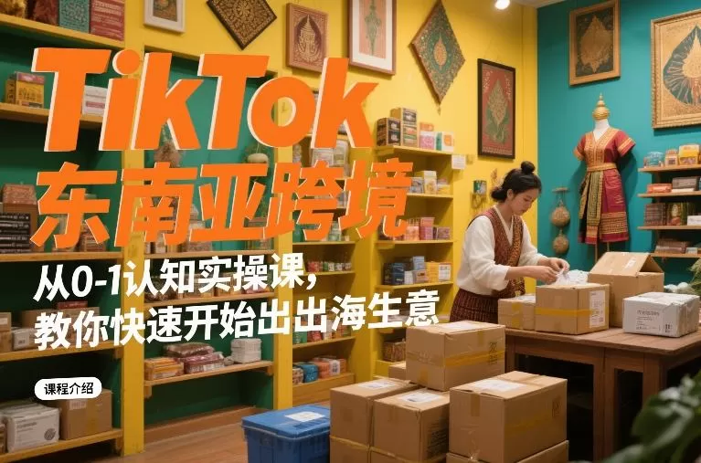 TikTok东南亚跨境从0-1认知实操课，教你快速开始出海生意-鹊桥梦网创