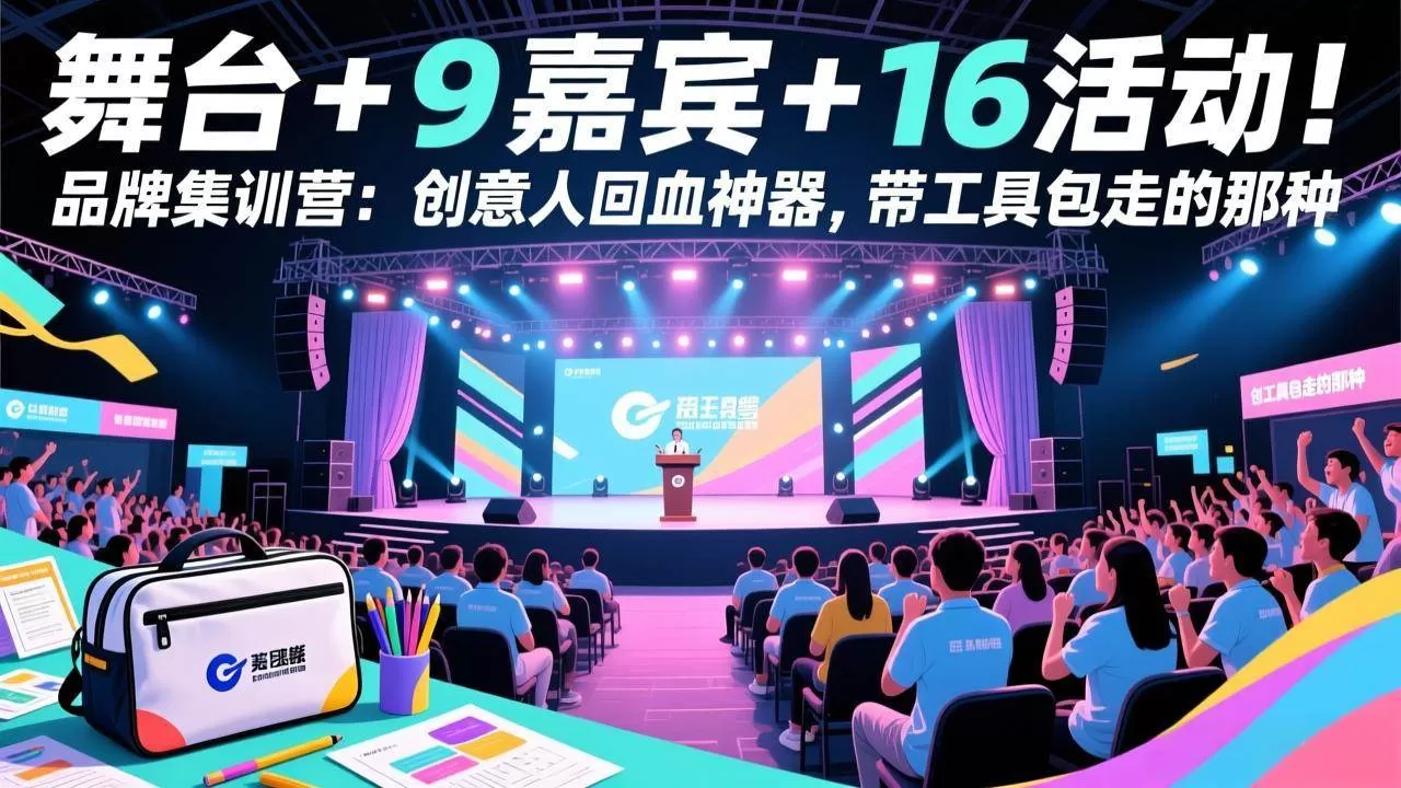 （17413期）舞台 + 9 嘉宾 + 16 活动！品牌集训营：创意人回血神器，带工具包走的那种-鹊桥梦网创