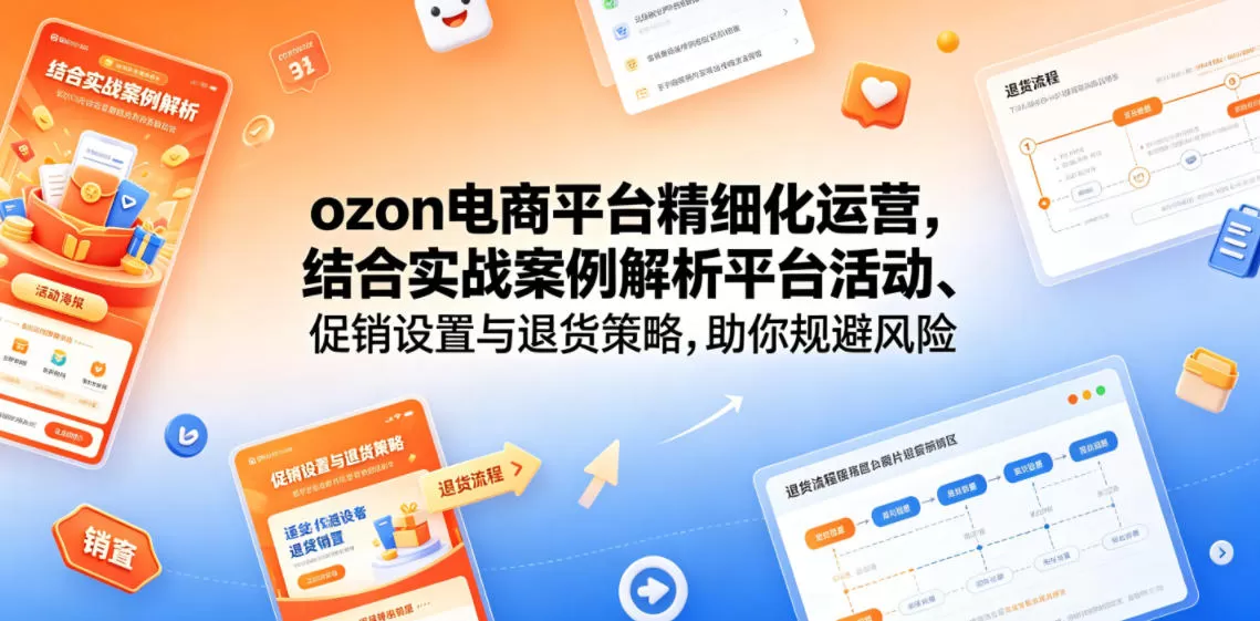 ozon电商平台精细化运营，结合实战案例解析平台活动、促销设置与退货策略，助你规避风险、提升销量-鹊桥梦网创