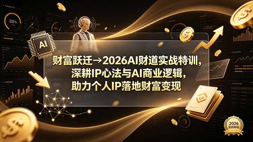 财富跃迁→2026AI财道实战特训，深耕IP心法与AI商业逻辑，助力个人IP落地财富变现-鹊桥梦网创