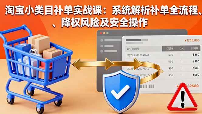 (16239期)淘宝小类目补单实战课:系统解析补单全流程、降权风险及安全操作-鹊桥梦网创