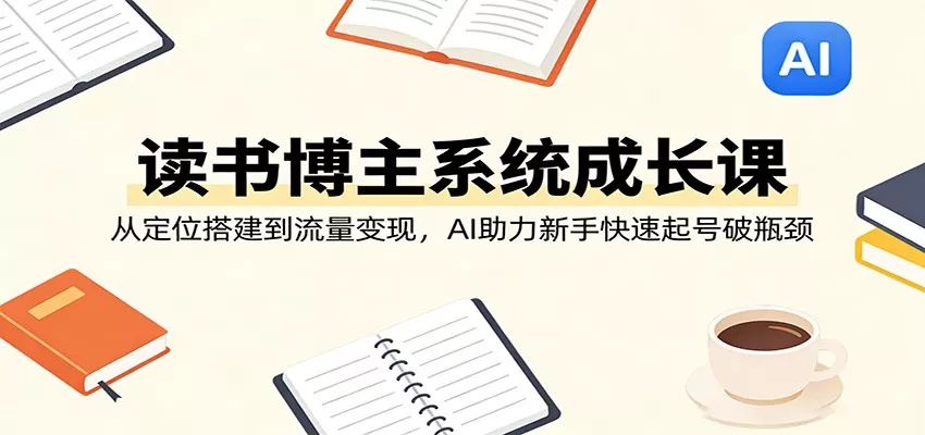 读书博主系统成长课：从定位搭建到流量变现，AI助力新手快速起号破瓶颈-鹊桥梦网创